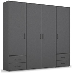 Rauch Möbelwerke Rauch Drehtürenschrank Voyager 4-türig, 4 Schübe AG437.31V4