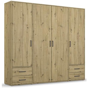 Rauch Möbelwerke Rauch Drehtürenschrank Voyager 4-türig, 4 Schübe AG438.31V4