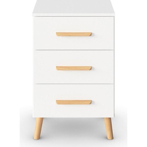 rauch Nachtkommode Skandi by Aditio, mit Massivholzgriffen, 3 Schubladen mit Softclose-Funktion
