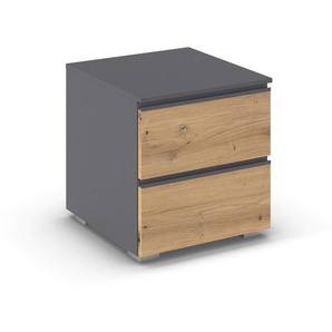rauch Nachttisch »Joel«, 2 Schubladen, Höhe ca. 42 cm, grau/eiche