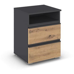 rauch Nachttisch »Joel«, grau metallic/Eiche Artisan