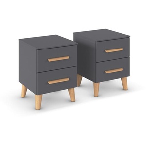 rauch Nachttisch-Paar »Skandi«, je 2 Schubladen, grau metallic