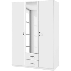 Drehtürenschrank III 136 x 197 x 54cm Weiß Alpinweiß - Schrankbreite: 136 cm - 3-türig