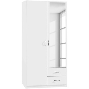 Drehtürenschrank III 91 x 197 x 54cm Weiß Alpinweiß - Schrankbreite: 91 cm - 2-türig