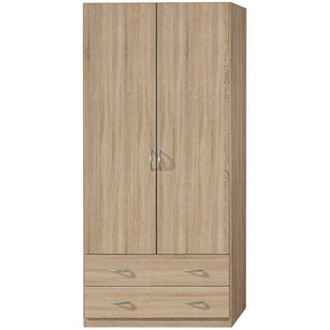 Drehtürenschrank IV 91 x 197 x 54cm Braun Sonoma Eiche Dekor - Schrankbreite: 91 cm - 2-türig