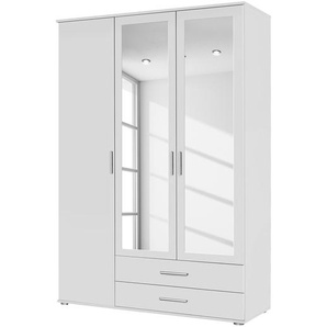 Rauch Pack´s Drehtürenschrank Rasant Alpinweiß mit Spiegel 127x188x52 cm (BxHxT) 3-türig Spanplatte Modern
