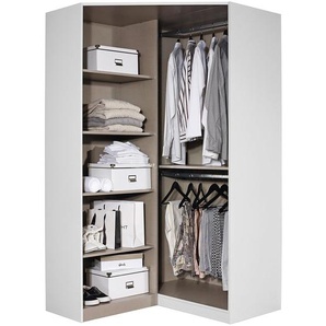 Eckschrank 117 x 197 x 104cm Weiß/Alpinweiß 1 Spiegeltür
