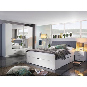 Kopfteil mit Stauraum 165cm Grau/Alpinweiß