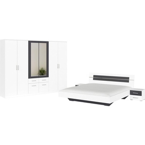 rauch Schlafzimmer-Set Komplettschlafzimmer Schlafzimmer BURANO mit Schrank in 3 Breiten, (Set, 4-tlg), Bett 180x200 cm und 2 Nachttischen MADE IN GERMANY