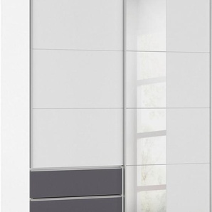 rauch Schwebetürenschrank Kleiderschrank Schrank Garderobe Wäscheschrank SEVILLA mit Spiegel (in 3 verschiedenen Ausstattungen BASIC/CLASSIC/PREMIUM) Metall-Griffleisten alufarben oder Graumetallic MADE IN GERMANY