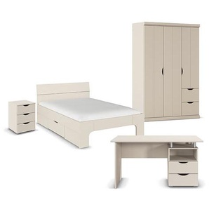 rauch Set »Frieda« mit Bett, Kleiderschrank 3-türig, Nachttisch und Schreibtisch, beige