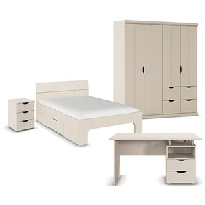rauch Set »Frieda« mit Bett, Kleiderschrank 4-türig, Nachttisch und Schreibtisch, beige