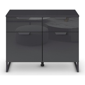 rauch Kombikommode Modern by Aditio, mit Glasfront und Kufenfuß, 2 Schubladen mit Softclose-Funktion