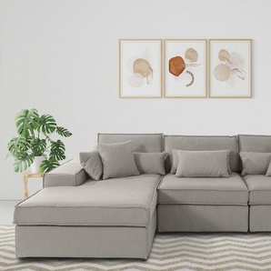 RAUM.ID Ecksofa Florid L-Form, 3 Teile, bestehend aus Modulen, viele Bezugsqualitäten, auch in Cord