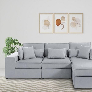RAUM.ID Ecksofa Florid L-Form, 3 Teile, bestehend aus Modulen, viele Bezugsqualitäten, auch in Cord