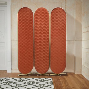 Raumteiler GUIDO MARIA KRETSCHMER HOME&LIVING Regale Gr. B/H/T: 138,5 cm x 181 cm x 3 cm, braun (kupferfarben) Raumteiler-Regale ovale Spiegelflächen, Rückseite mit Samtvelours Bezug, Breite 138,5 cm