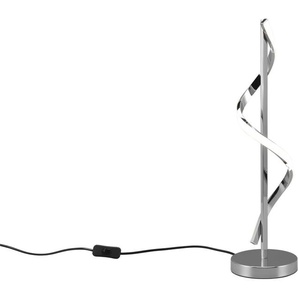 Reality Leuchten LED Tischleuchte ISABEL, Tischlampe mit Schnurschalter, LED kaltweiß 4000k, 950 Lumen, Ein-/Ausschalter, LED fest integriert, Kaltweiß, 8,5W LED Schreibtischleuchte chromfarben geschwungen, Höhe 56cm Ø 15cm