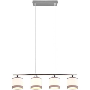 REALITY Pendelleuchte Davos R31554006 chrom, Schirme weiß, für 4 x E14