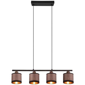 REALITY Pendelleuchte Davos R31554041 schwarz, Schirme taupe, für 4 x E14
