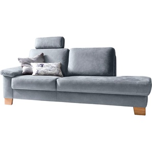 Recamiere 3C CARINA Teramo Sofas Gr. B/H/T: 211 cm x 87 cm x 93 cm, Luxus-Microfaser weich, Armlehne links, grau (grey) Recamieren und Ottomanen incl. Kopfstützen, Federkern-Polsterung