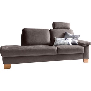 Recamiere 3C CARINA Teramo Sofas Gr. B/H/T: 211 cm x 87 cm x 93 cm, Luxus-Microfaser weich, Armlehne rechts, braun (schoko) Recamieren und Ottomanen incl. Kopfstützen, Federkern-Polsterung