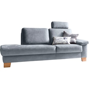 Recamiere 3C CARINA Teramo Sofas Gr. B/H/T: 211 cm x 87 cm x 93 cm, Luxus-Microfaser weich, Armlehne rechts, grau (grey) Recamieren und Ottomanen incl. Kopfstützen, Federkern-Polsterung