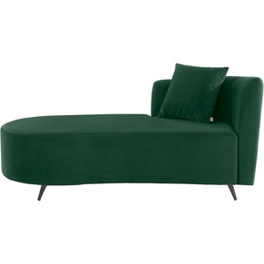 Recamiere ANDAS Hulby Sofas Gr. B/H/T: 182 cm x 82 cm x 90 cm, Samtoptik, Recamiere rechts, ohne Hocker, grün Longchair Longchairs