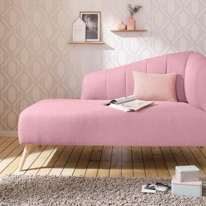 Recamiere ANDAS Lucy Sofas Gr. B/H/T: 162 cm x 85 cm x 82 cm, Struktur fein, Armlehne rechts, rosa (rosé) Longchair Longchairs Sofas