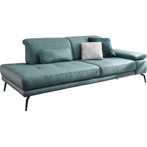 Recamiere DIE PLANBAR MP-IN20126 Sofas Gr. B/H/T: 230 cm x 82 cm x 115 cm, Microfaser, Armlehne rechts, Kopfteilverstellung, blau (aqua) Recamieren und Ottomanen mit Kopfteilverstellung, optional Drehsitzfunktion