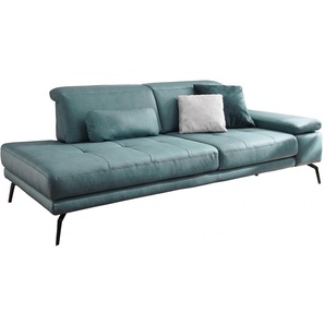 Recamiere DIE PLANBAR MP-IN20126 Sofas Gr. B/H/T: 230 cm x 82 cm x 115 cm, Microfaser, Armlehne rechts, Kopfteilverstellung-Drehsitzfunktion, blau (aqua) Recamieren und Ottomanen mit Kopfteilverstellung, optional Drehsitzfunktion