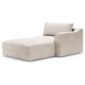 Recamiere Beige/Kaschmir Webstoff Palila 139 x 90 x 199cm Armlehne davorstehend rechts Modern