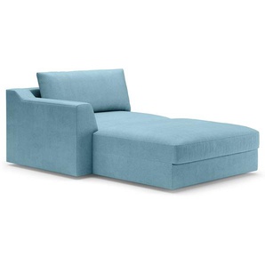 Recamiere Blau/Hellblau Webstoff Palila 139 x 90 x 199cm Armlehne davorstehend links Modern