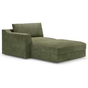Recamiere Grün Cordstoff Lizza 139 x 90 x 199cm Armlehne davorstehend links Modern
