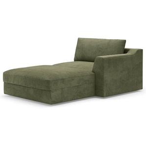 Recamiere Grün Cordstoff Lizza 139 x 90 x 199cm Armlehne davorstehend rechts Modern