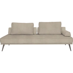 Recamiere FURNINOVA Alexa Daybed Sofas Gr. B/H/T: 202 cm x 40 cm x 102 cm, Luxus-Microfaser, beige (light beige) Longchair Longchairs Daybed inklusive 2 Rückenkissen, Stützkissen und 1 Armlehnkissen