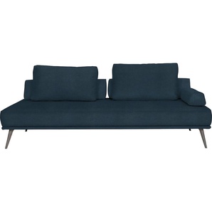 Recamiere FURNINOVA Alexa Daybed Sofas Gr. B/H/T: 202 cm x 40 cm x 102 cm, Luxus-Microfaser, blau (petrol) Longchair Longchairs Daybed inklusive 2 Rückenkissen, Stützkissen und 1 Armlehnkissen