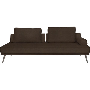 Recamiere FURNINOVA Alexa Daybed Sofas Gr. B/H/T: 202 cm x 40 cm x 102 cm, Luxus-Microfaser, braun (brown) Longchair Longchairs Daybed inklusive 2 Rückenkissen, Stützkissen und 1 Armlehnkissen