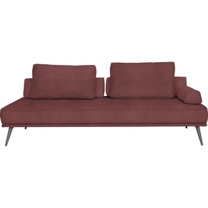 Recamiere FURNINOVA Alexa Daybed Sofas Gr. B/H/T: 202 cm x 40 cm x 102 cm, Luxus-Microfaser, lila (aubergine) Longchair Longchairs Daybed inklusive 2 Rückenkissen, Stützkissen und 1 Armlehnkissen