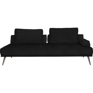 Recamiere FURNINOVA Alexa Daybed Sofas Gr. B/H/T: 202 cm x 40 cm x 102 cm, Luxus-Microfaser, schwarz (black) Longchair Longchairs Daybed inklusive 2 Rückenkissen, Stützkissen und 1 Armlehnkissen