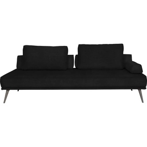 Recamiere FURNINOVA Alexa Daybed Sofas Gr. B/H/T: 202 cm x 40 cm x 102 cm, Lu x us-Microfaser, schwarz (black) Longchair Longchairs