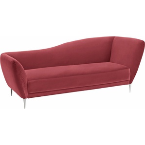 Recamiere GALLERY M BRANDED BY MUSTERRING Vittoria Sofas Gr. B/H/T: 222 cm x 70 cm x 97 cm, Leder BAX, hohe Lehne rechts, rot (karminrot bax) Longchair Longchairs Sofas