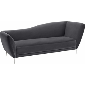 Recamiere GALLERY M BRANDED BY MUSTERRING Vittoria Sofas Gr. B/H/T: 222 cm x 70 cm x 97 cm, Leder BAX, hohe Lehne rechts, schwarz (nero bax) Longchair Longchairs Sofas