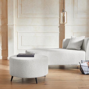 Recamiere ANDAS Hulby Sofas Gr. B/H/T: 182 cm x 82 cm x 90 cm, Boucle, Recamiere rechts, ohne Hocker, beige (natur) Longchair Longchairs wahlweise mit und ohne Hocker Armlehne links oder rechts