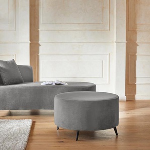 Recamiere GUIDO MARIA KRETSCHMER HOME&LIVING Hulby Sofas Gr. B/H/T: 182 cm x 82 cm x 90 cm, Samtoptik, Recamiere links, incl. Hocker, grau (hellgrau) Longchair Longchairs wahlweise mit und ohne Hocker Armlehne links oder rechts