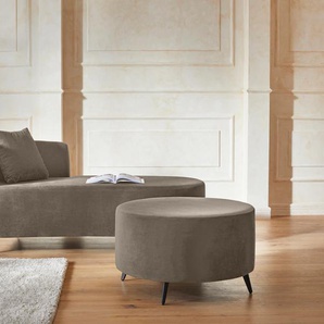 Recamiere GUIDO MARIA KRETSCHMER HOME&LIVING Hulby Sofas Gr. B/H/T: 182 cm x 82 cm x 90 cm, Samtoptik, Recamiere links, ohne Hocker, grau (taupe) Longchair Longchairs wahlweise mit und ohne Hocker Armlehne links oder rechts
