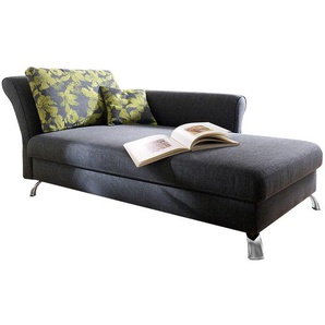 Recamiere Habay mit Schlaffunktion Grau/Grau Webstoff 190 x 86 x 87cm Armlehne davorstehend links Modern