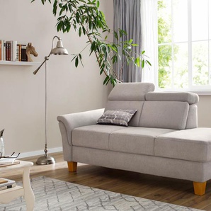 Recamiere HOME AFFAIRE Conville Sofas Gr. B/H/T: 194 cm x 84 cm x 93 cm, Luxus-Microfaser Euphoria, Armlehne links, inkl.Kopfteilverstellung, mit Bettkasten, grau (elephant) Longchair Longchairs incl. Kopfteilverstellung, Federkern, wahlweise mit
