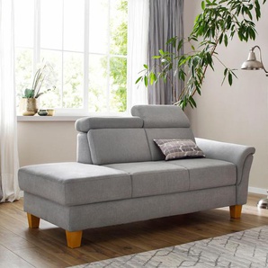 Recamiere HOME AFFAIRE Conville Sofas Gr. B/H/T: 194 cm x 84 cm x 93 cm, Luxus-Microfaser Euphoria, Armlehne rechts, inkl.Kopfteilverstellung, ohne Bettkasten, grau Longchair Longchairs incl. Kopfteilverstellung, Federkern, wahlweise mit Bettkasten