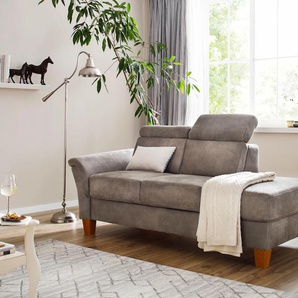 Recamiere HOME AFFAIRE Conville Sofas Gr. B/H/T: 194 cm x 84 cm x 93 cm, Luxus-Microfaser Vintage, Armlehne links, inkl.Kopfteilverstellung, ohne Bettkasten, braun (savannah) Longchair Longchairs incl. Kopfteilverstellung, Federkern, wahlweise mit