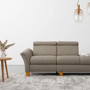 Recamiere HOME AFFAIRE Lindgren Sofas Gr. B/H/T: 204 cm x 84 cm x 93 cm, Luxus-Microfaser Florence, Armlehne links, mit TV-Funktion motorisch und Bettkasten-mit Kopfteilverstellung-mit Federkern, braun (savannah) Recamieren und Ottomanen wahlweise